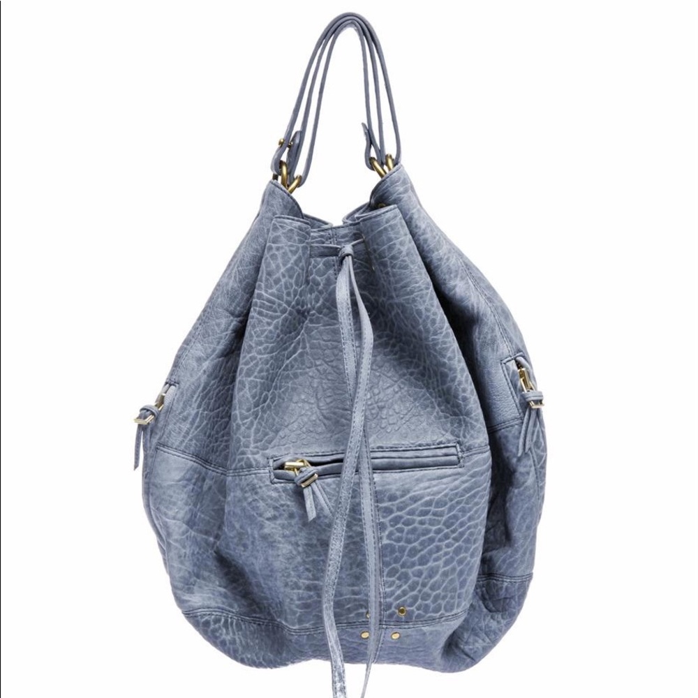Jérôme Dreyfuss Blue Alain Pebbled Bucket Bag